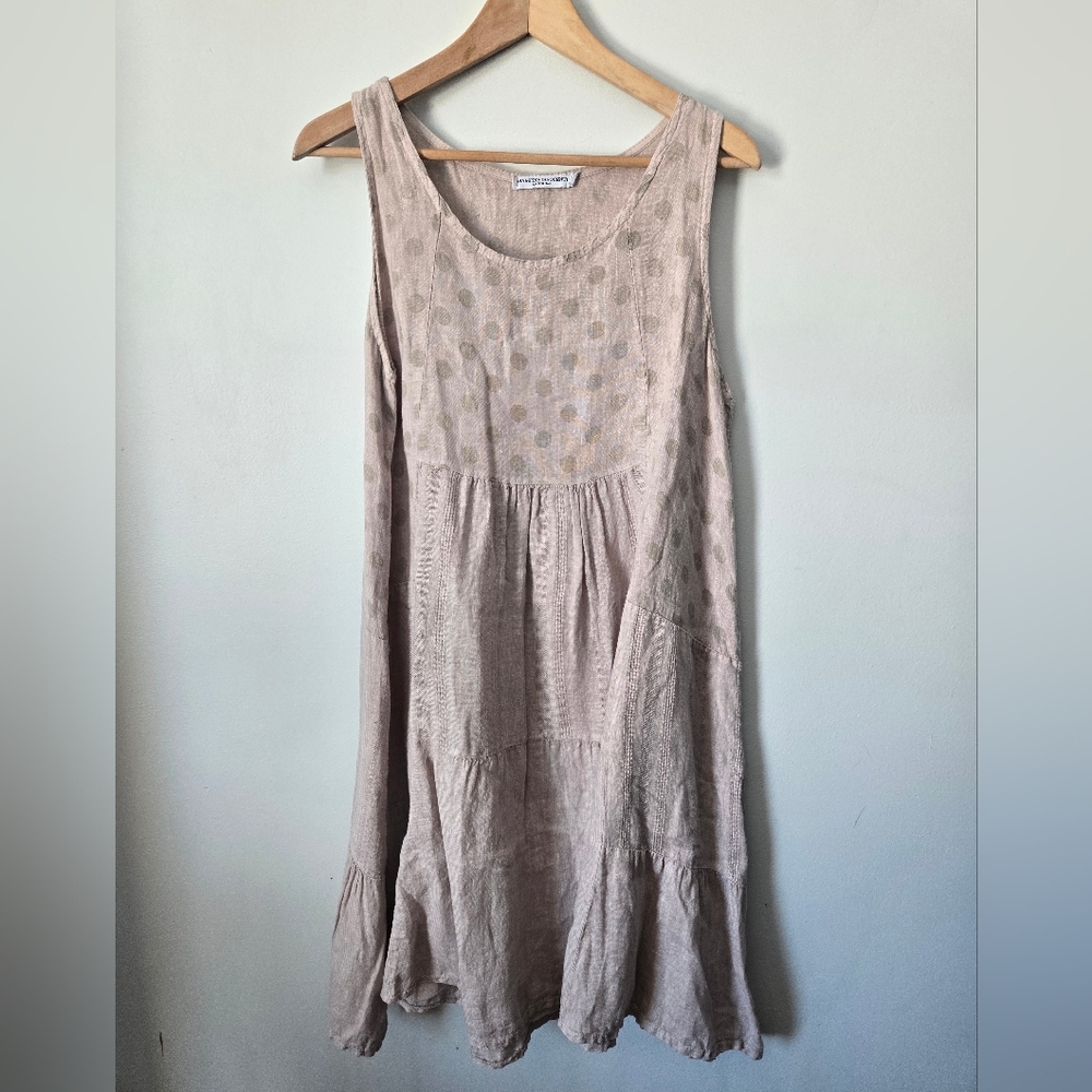 Linen Sleeveless Tiered Sundress